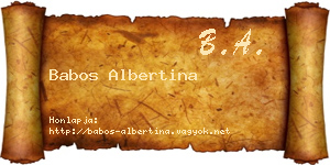 Babos Albertina névjegykártya
